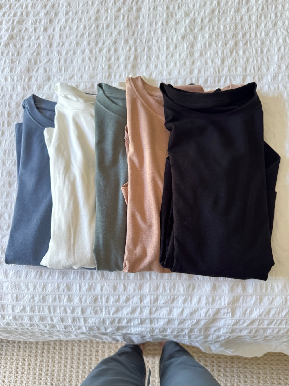 Amazon Womenโs Tank Top Pack - Black, White, Green, Brown, Slate Blue